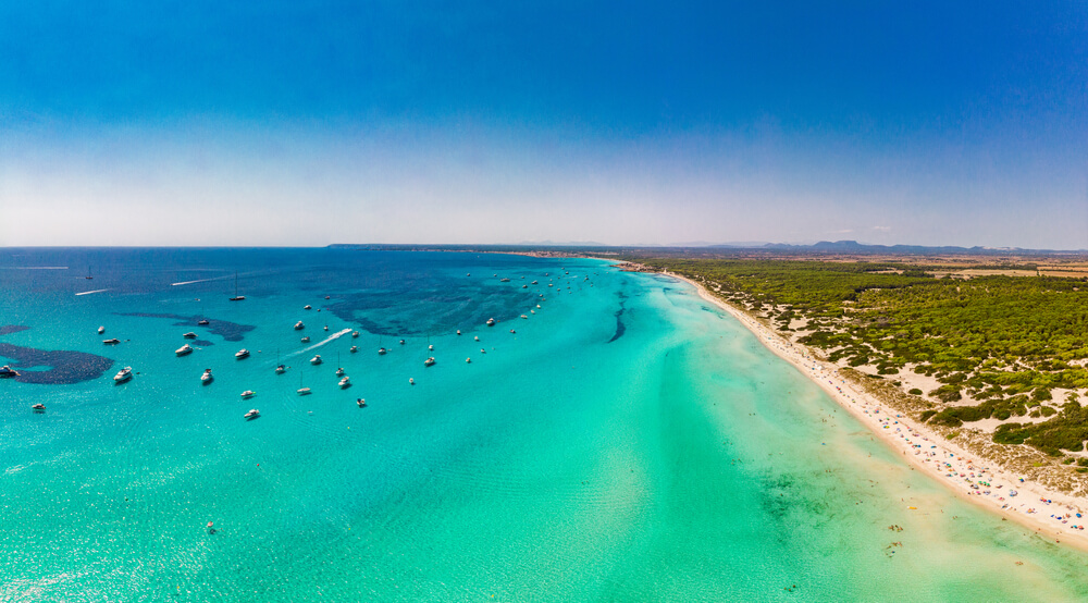 Spiaggia Es Trenc ses Arenes di Maiorca, Isole Baleari, Spagna